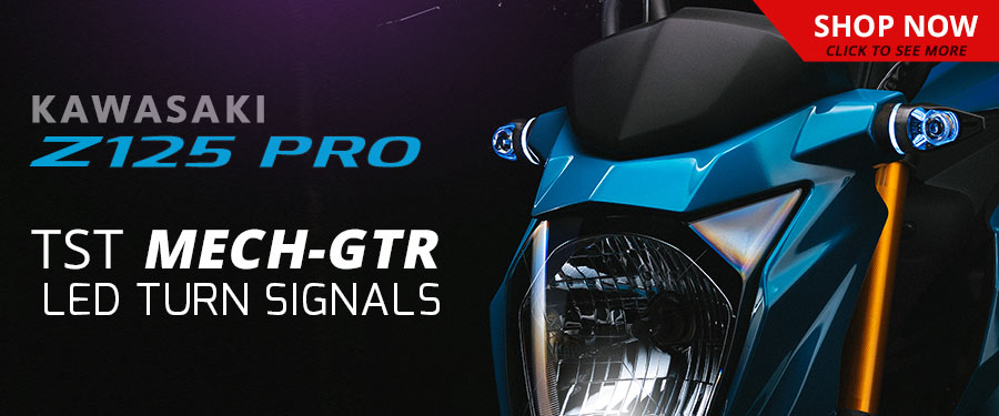 Ditch the stock signals and upgrade your Z125 with the naked bike inspired TST MECH-GTR LED Front Turn Signals