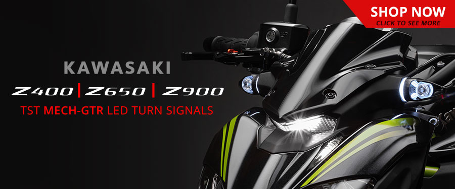 Give your Kawasaki Z motorcycle the upgrade it deserves with our extremely bright TST MECH-GTR LED Front Turn Signals.