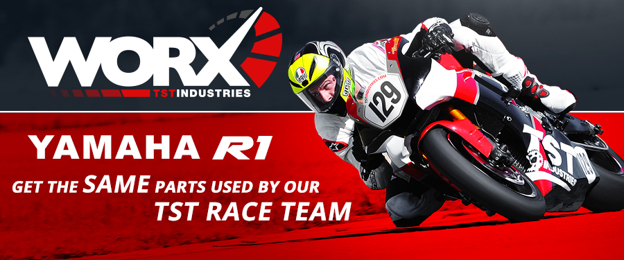 Upgrade your Yamaha R1 with the same parts used by our TST Racing Team. Shop TST WORX.