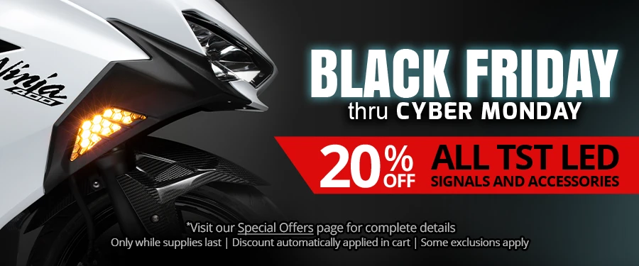 Save 20% on TST Industries LED Turn Signals during the Black Friday Sale.