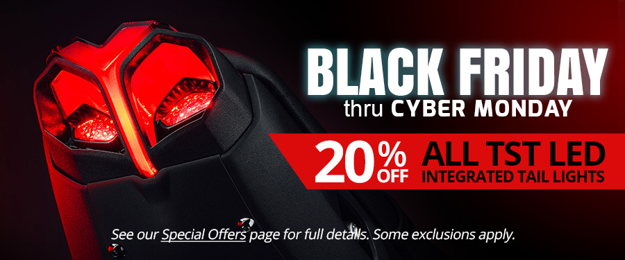 Save 20% on TST Industries LED Integrated Tail Lights during our Black Friday Sale.