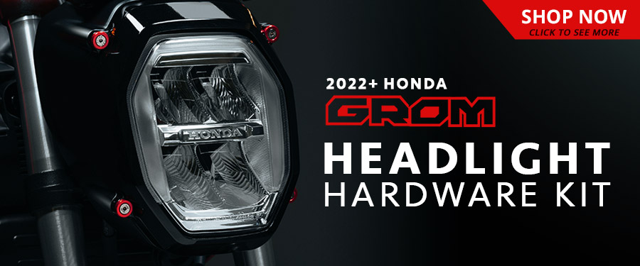 Add some style to your 2022 Honda Grom with anodized hardware.