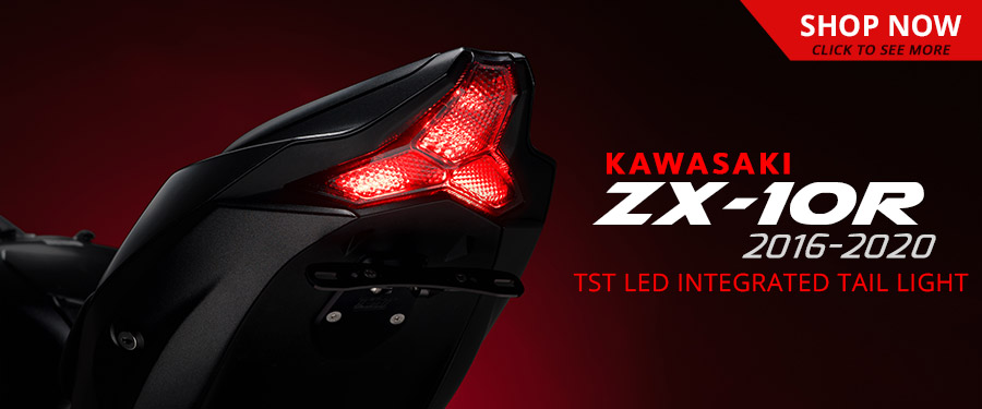 Upgrade your 2016-2020 Kawasaki ZX-10R with the TST Industries LED Integrated Programmable Tail Light.