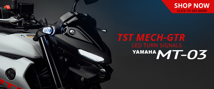 Update your Yamaha MT-03 with the best signals on the market - the TST MECH-GTR LED Front Turn Signals!