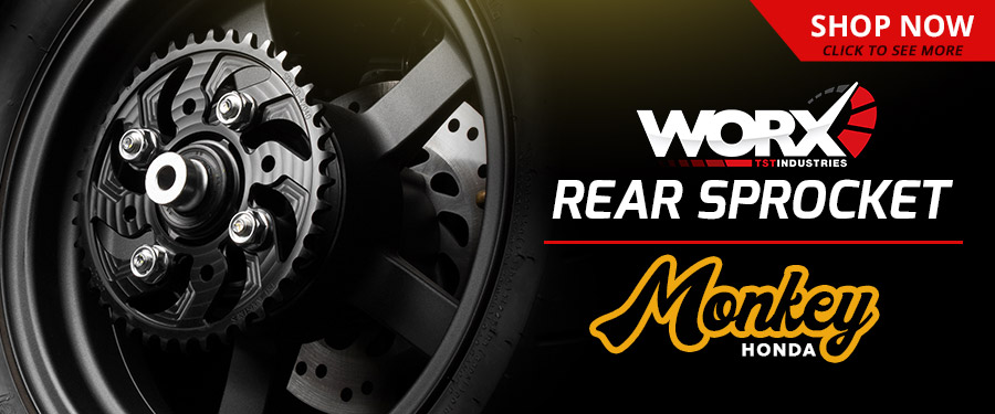Upgrade your Honda Monkey with a lightweight rear sprocket developed by our WORX racing division.
