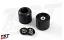 High quality delrin sliders aid in preventing damage to your bike in the event of a crash or slide. High quality delrin sliders aid in preventing damage to your bike in the event of a crash or slide.