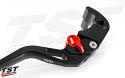 Anodized red adjuster enables 6 levels of adjustable lever pull distance. 
