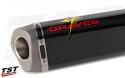 The Graves R6 Slip-On Exhaust features a carbon fiber sleeve and titanium exhaust cap.