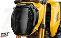 Queen Bee Yellow 2022 Honda Grom with Silver TST Headlight Hardware Accent Kit.