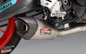 Yoshimura Race AT2 exhaust features an aggressive canister design with a carbon fiber cap.