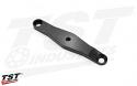 CNC machined aluminum bracket and hardware features a durable black anodized finish.