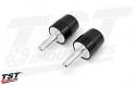 Protect your Suzuki GSX-8S with Delrin bar end protectors from Womet-Tech - Black Rings Shown