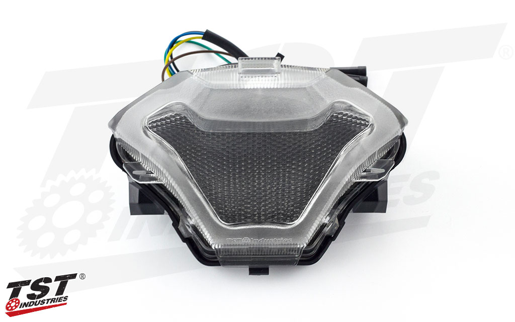 Clear TST Programmable and Sequential LED Integrated Tail Light for the Yamaha MT-03.