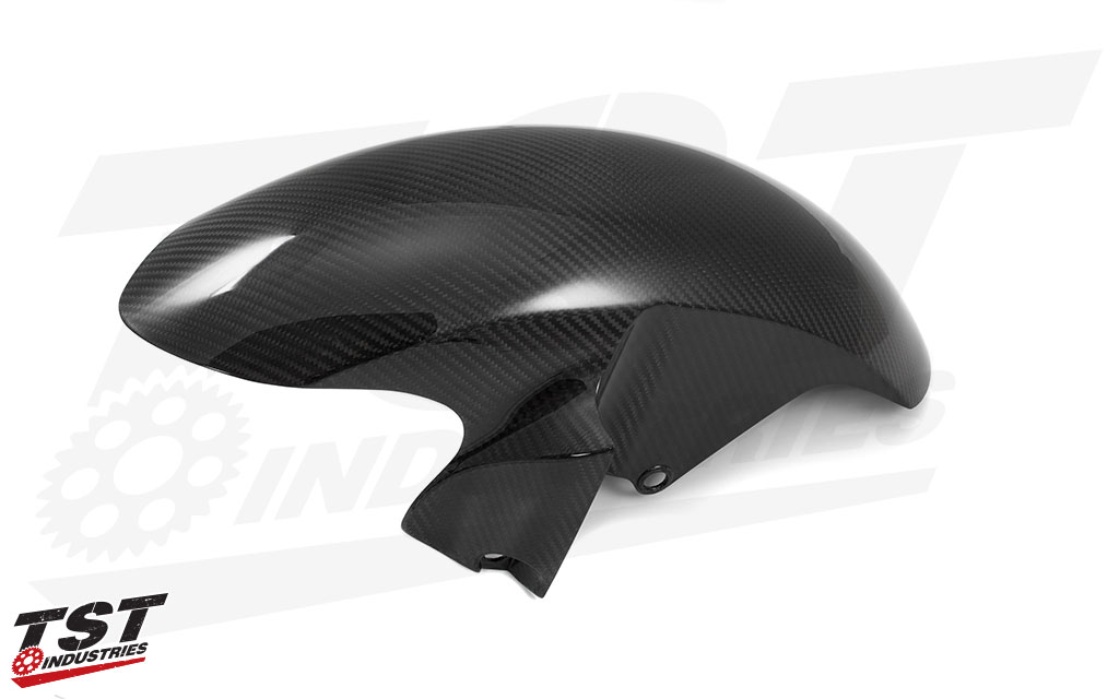 TST Industries Twill Carbon Fiber Front Fender for the 2006 - 2016 Yamaha YZF-R6.