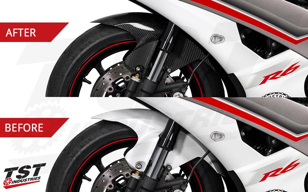 GLOSSY PEARL WHITE CARBON FIBER FENDER – YAMAHA R6 2017 – 2022