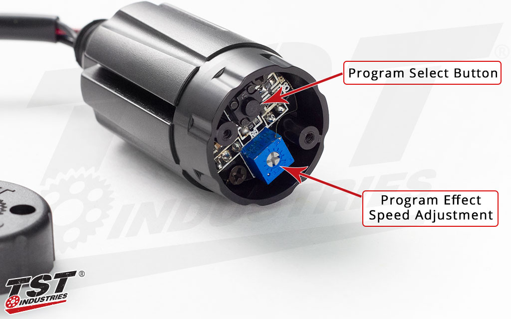 Choose the light mode and speed of the effect using the controls within the Brake Light Modulator capsule.