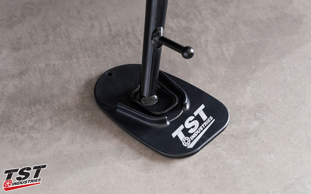 The TST Industries Kickstand Pad works with most kickstands. 