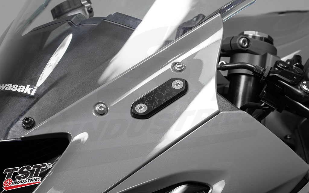 New Rage Cycles Mirror Block Off Plates Compatible for Kawasaki Ninja 400 2018-2021 