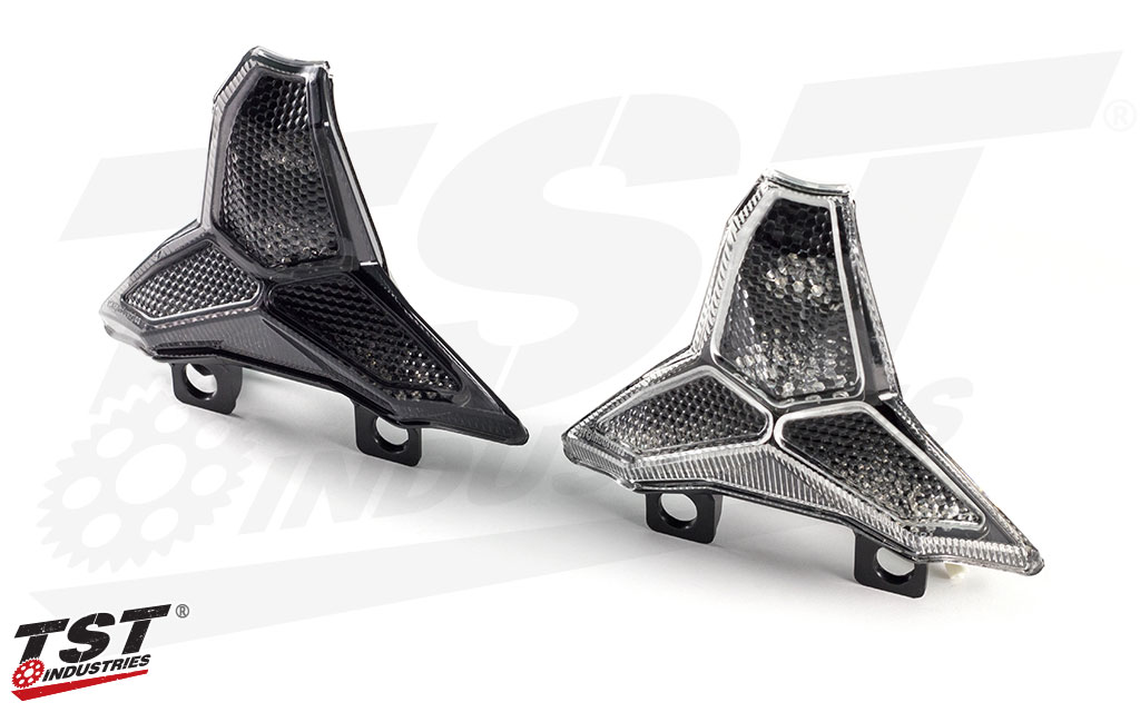Compare the Smoke and Clear versions of our exclusive Ninja 400 / Z400 integrated and programmable tail light.