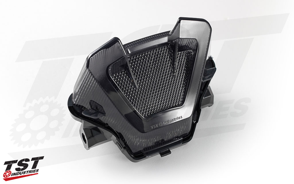 Smoked LED Integrated Tail Light for the 2018-2020 Yamaha MT-07 by TST Industries. Non-Blemished Unit Shown