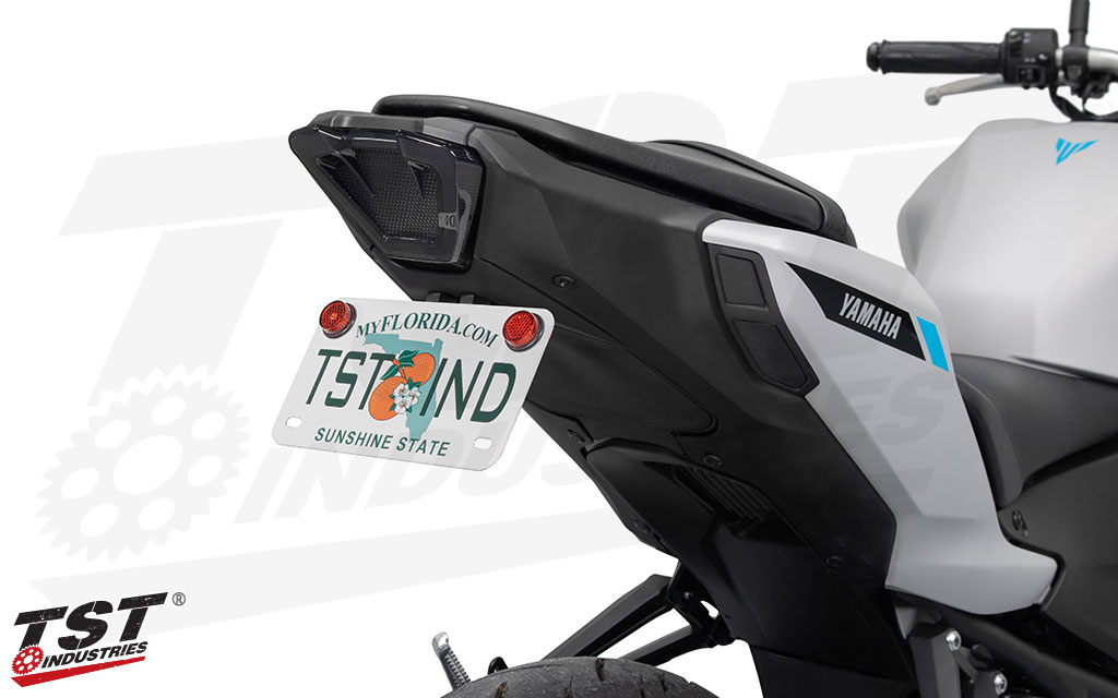 The TST Integrated tail light looks good when powered on or off.