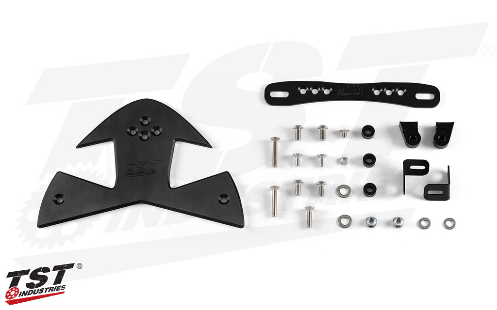 Get everything you need to clean up the looks of your BMW S1000RR with the TST Elite-1 Adjustable Fender Eliminator kit.