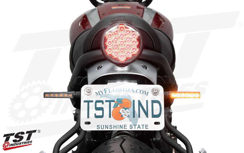 Shown with the TST BL6 LED Turn Signals - sold separately. 