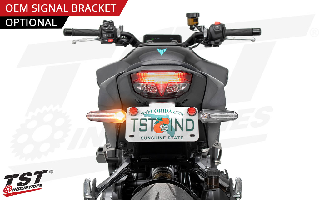 Remount your OEM rear turn signals with the optional bracket - ONLY compatible with High Mount kits.