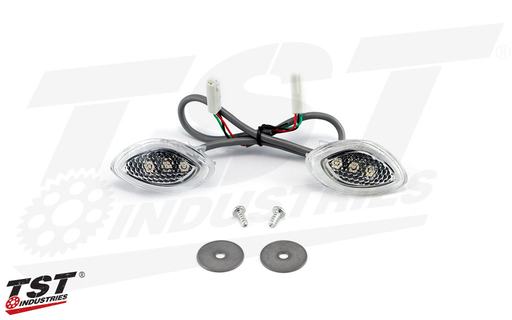 TST Clear LED HALO-1 Flushmount Turn Signals for Honda CBR600RR 2013+