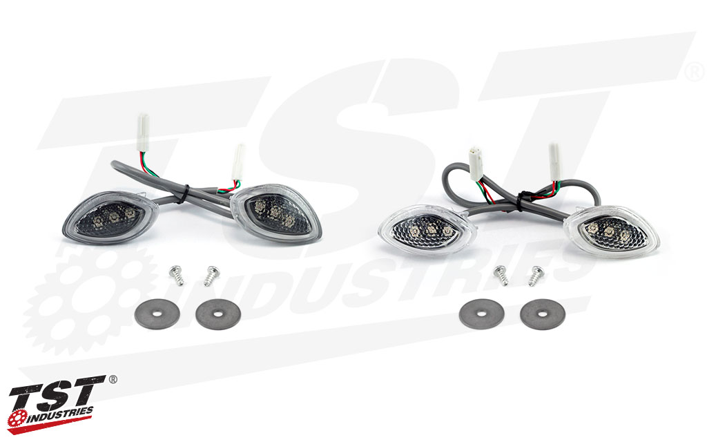 TST HALO-1 LED Front Flushmount Turn Signals available in smoked or clear lens.