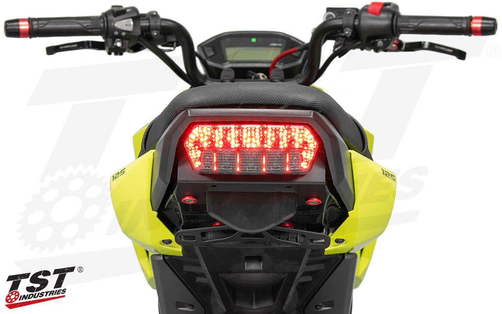 Clear Lens Tail Light with Turn Signals Led Integrated Motorcycle Brake Taillight Compatible for 2020 Honda GROM MSX125/SF CBR650F CTX700 CTX700N 