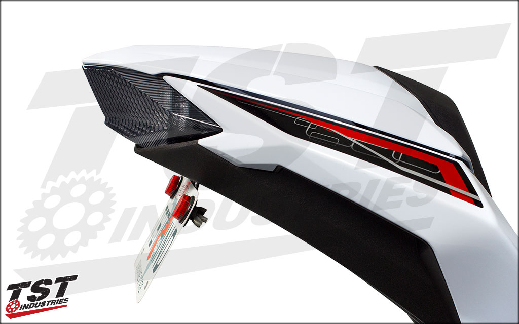 Built in turn signals help to eliminate bulk from your tail section. 