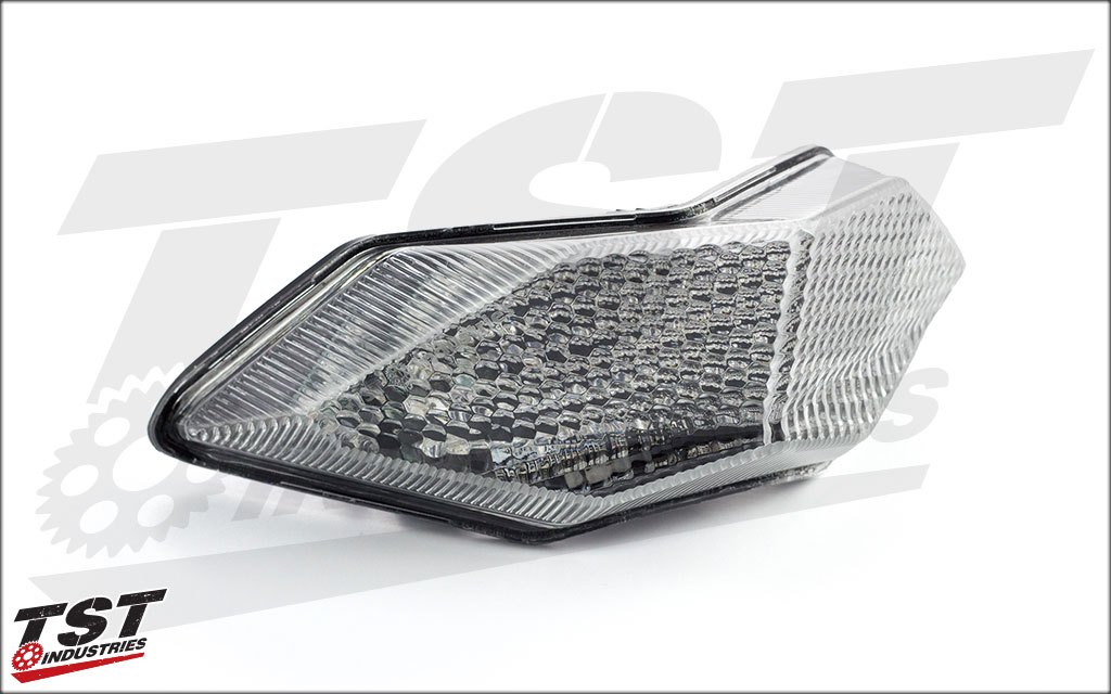TST LED Integrated Tail light for Kawasaki Z300 2015+ - Clear lens show.