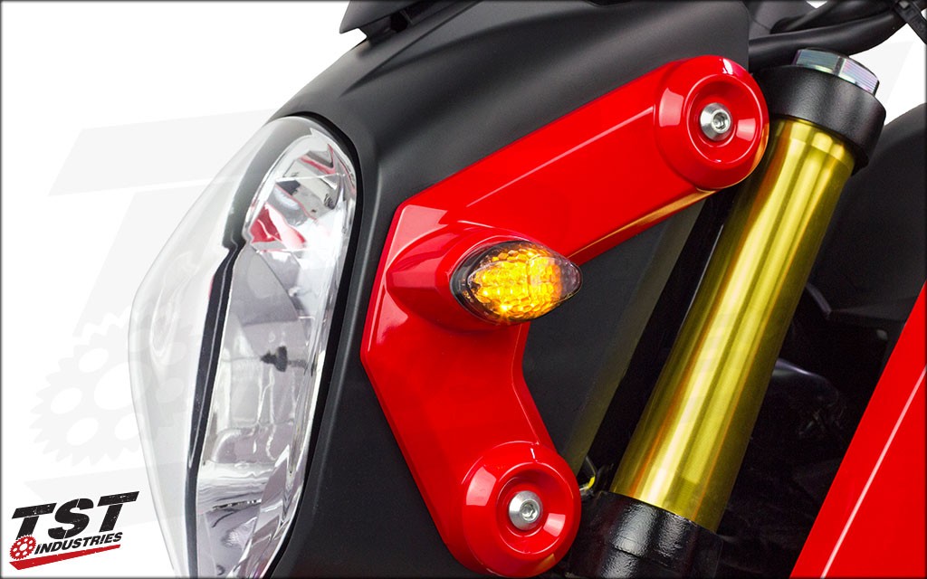 2Pcs Motorcycle Flush LED Turn Signals Light Amber For Honda Grom 2014 2015 2016 EVGATSAUTO Motorcycle Turn Signal Light