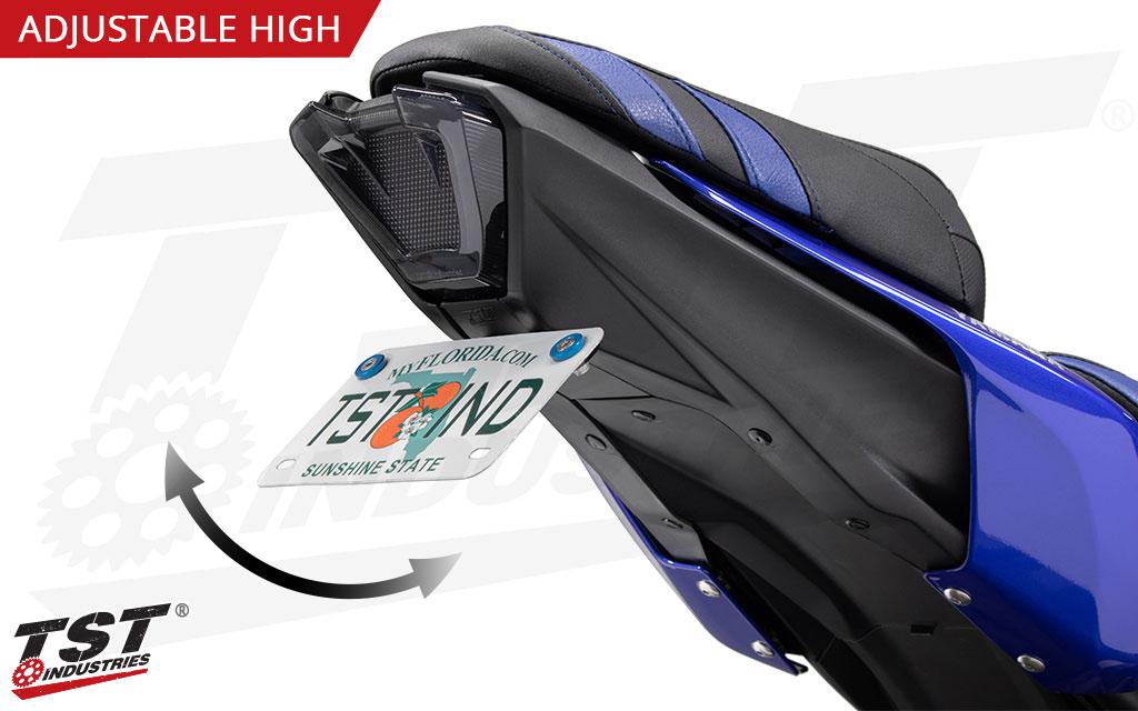 Ditch the bulk and gain a customizable license plate angle with the Elite-1 Adjustable High Mount Fender Eliminator.