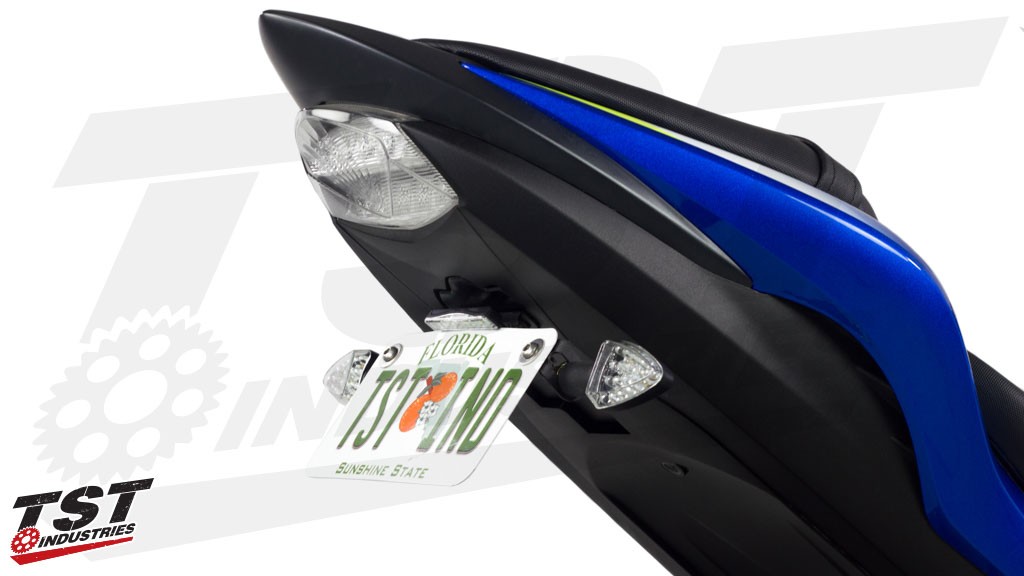The Buy Together option saves you money when you purchase the TST Fender Eliminator, Stealth License Plate Light, Undertail Closeout, and Rear LED Pod Signal Kit together for the Suzuki GSX S1000 bikes. 