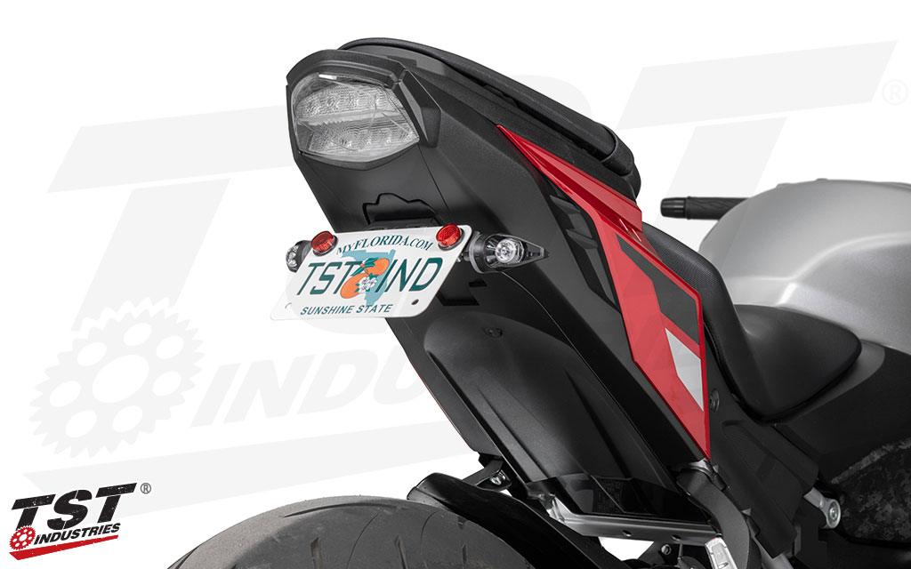 Combine this tail tidy with our closeout and our rear signal bundle for a complete tail section overhaul of your Suzuki.