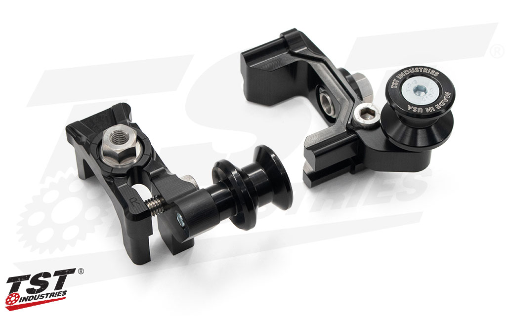 Includes both left and right captive chain adjusters.