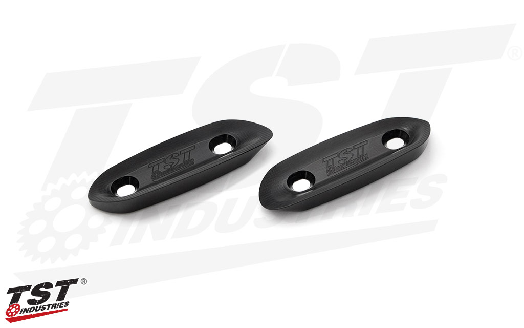 CNC machined aluminum with a durable black anodized finish.