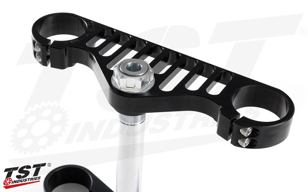 Improves the Yamaha R3 front end performance in deep lean angles and cornering.