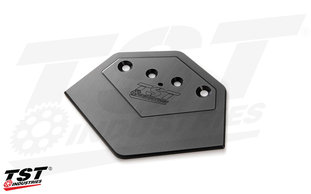 CNC machined aluminum with a durable black anodized finish.