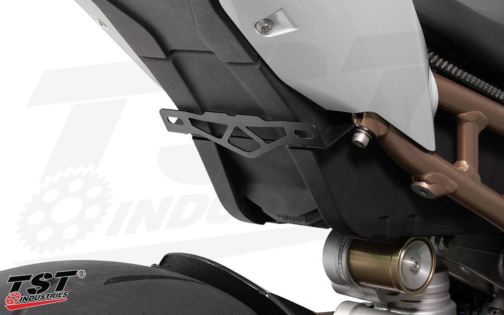 Crafted from laser cut stainless steel featuring a matte black powder coat finish.