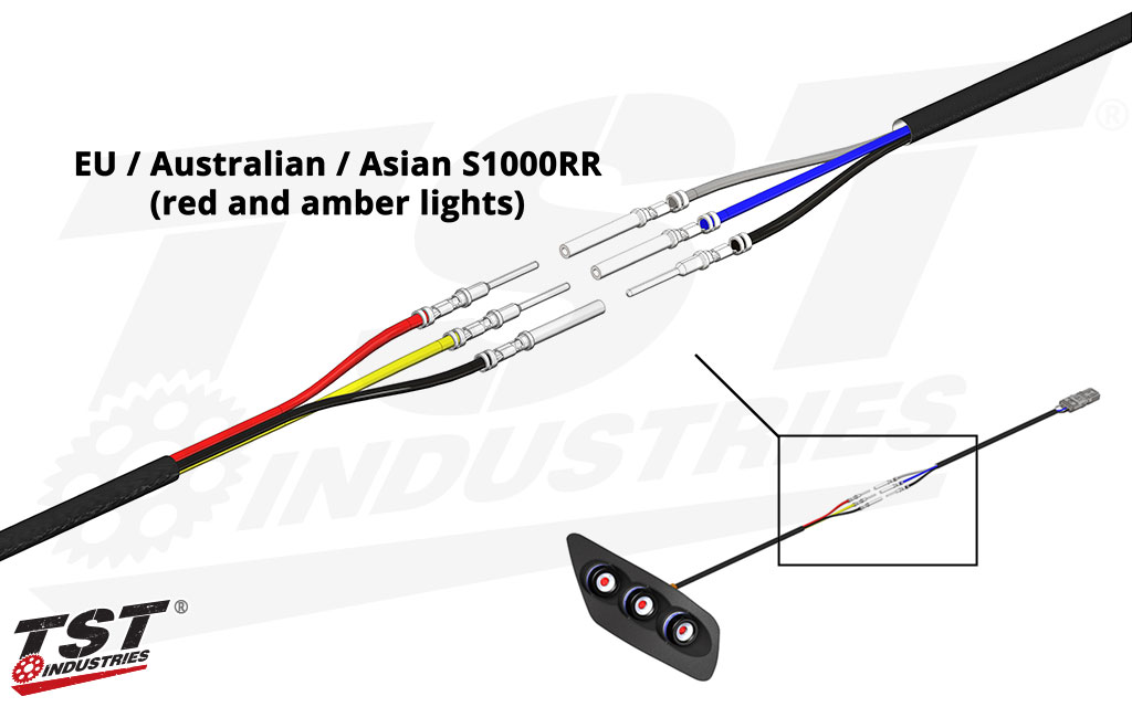 Wiring diagram for the EU / Australian / Asian market BMW S1000RR models.