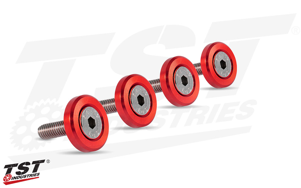 TST Anodized Headlight Hardware Kit. (Red Anodized Washer Shown)