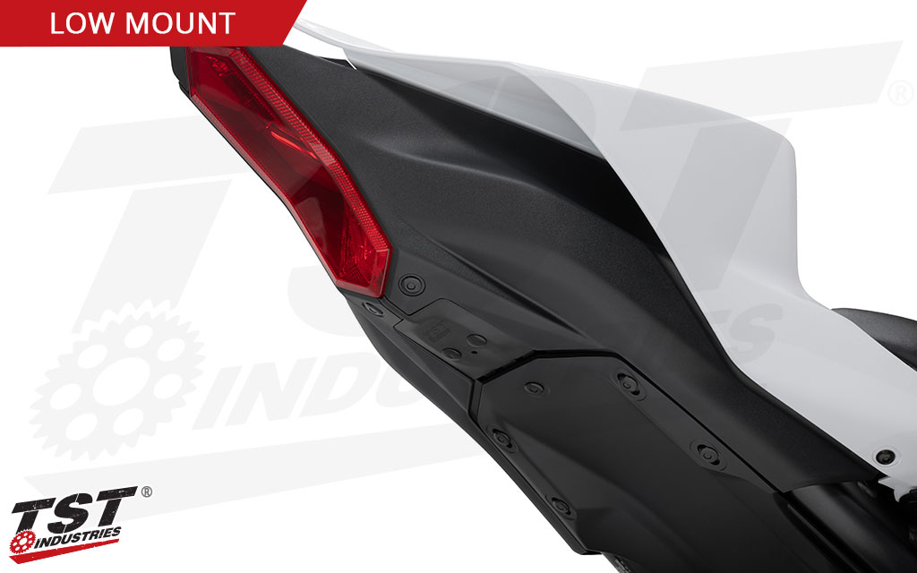 The color and texture matched undertail closeout fills in the space left over from stock fender.