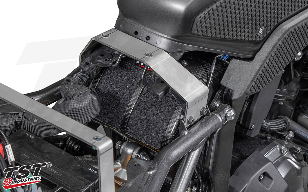 Installs with no permenant modifications and replaces the stock airbox assembly on the Suzuki GSX-8S / GSX-8R.