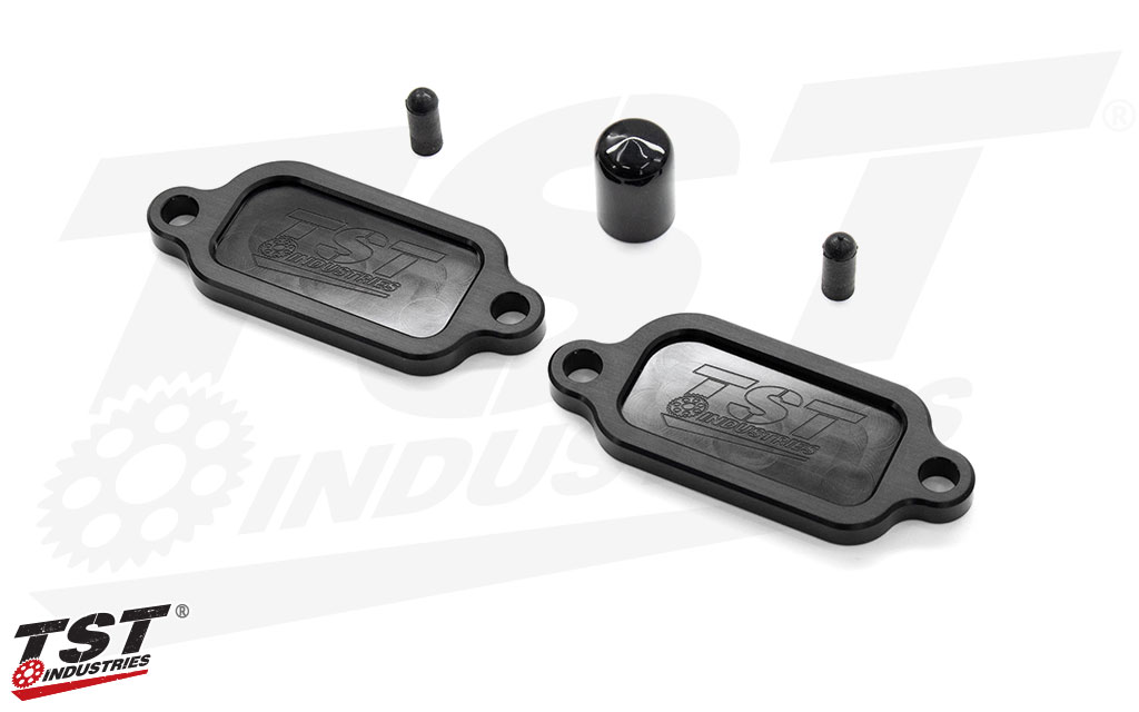 TST Smog Block Off Plates for Suzuki GSX-8S 2023+ / GSX-8R 2024+ - What's Included.
