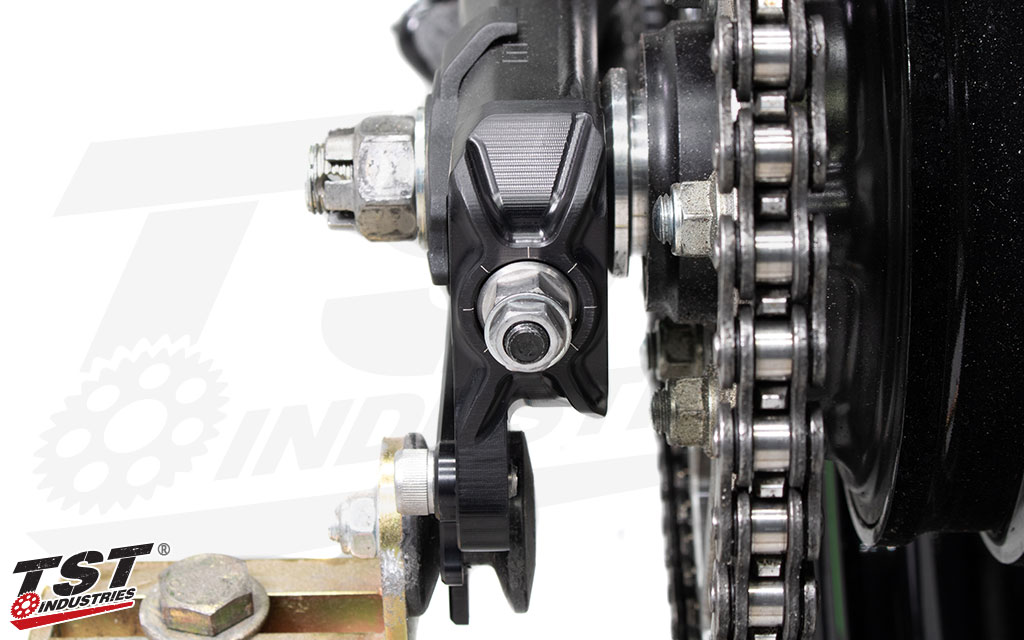 Make precise adjustments to your axle position while not having to worry about the components falling out.