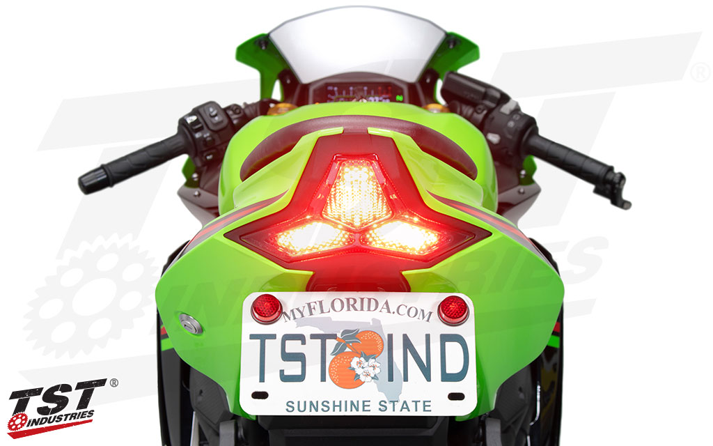 Comprised of super bright LEDs that demand attention on the tail of your Kawasaki ZX-4RR / ZX-4R.