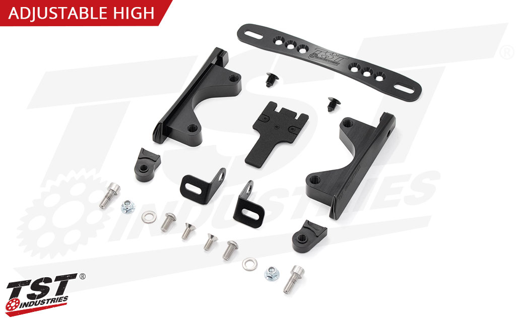 What's included in the TST Adjustable High Mount Elite-1 Fender Eliminator for the 2024+ Yamaha MT-09.